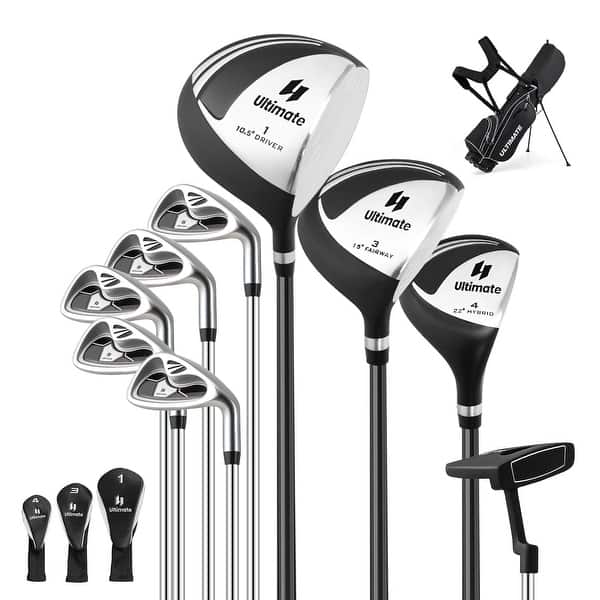 slide 2 of 22, Men's Complete Golf Clubs Package Set 10 Pieces Includes Alloy Driver - See Details Black
