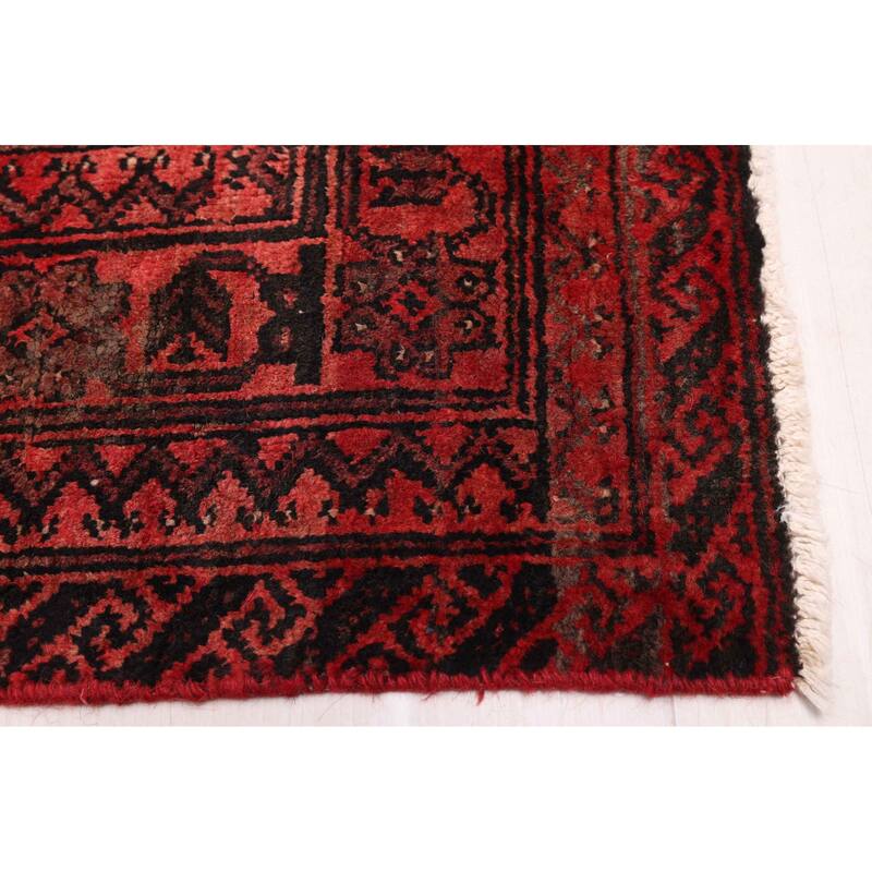 ECARPETGALLERY Hand-knotted Baluch Red Wool Rug - 3'5 x 6'7
