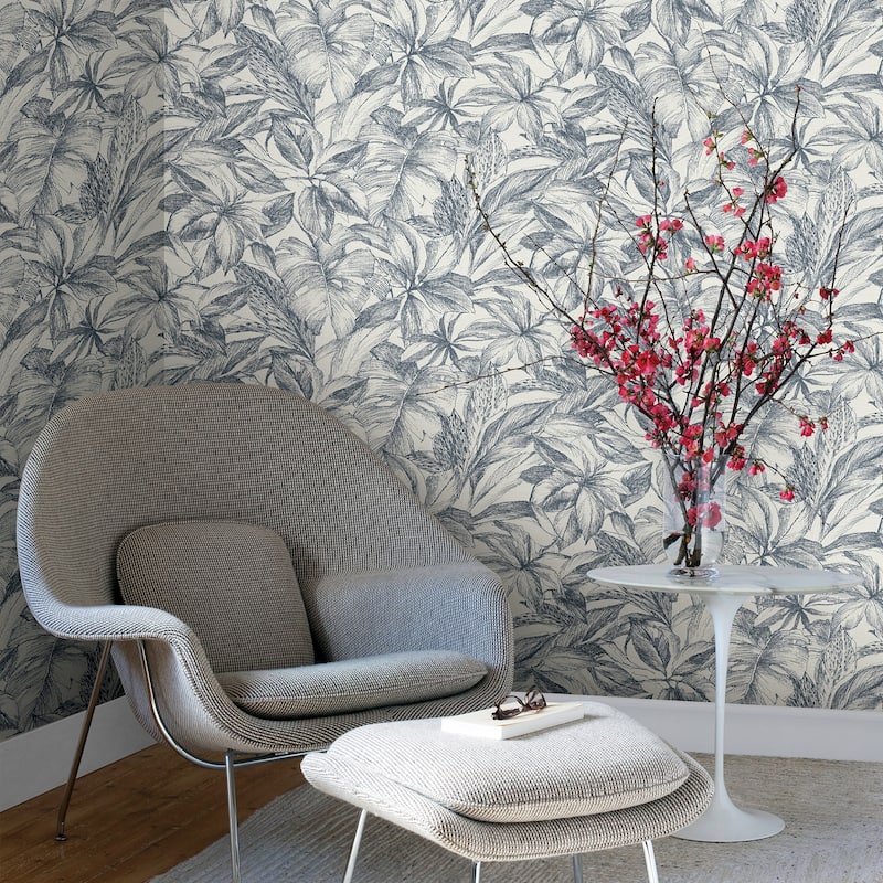 Simone Denim Tropical Wallpaper