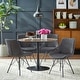 preview thumbnail 1 of 4, angelo:HOME Kavitt Mid-century Modern Velvet 5-piece Round Dining Set Walnut/Black/Grey