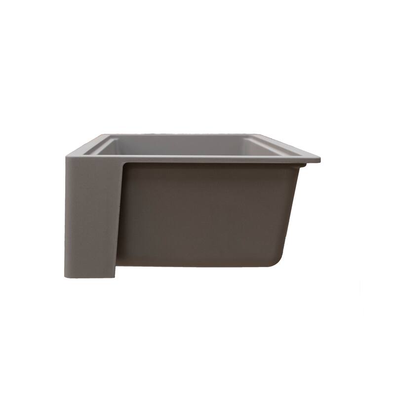 Titan Farmhouse Granite Single Bowl Kitchen Sink with Cutting-Board & Strainer