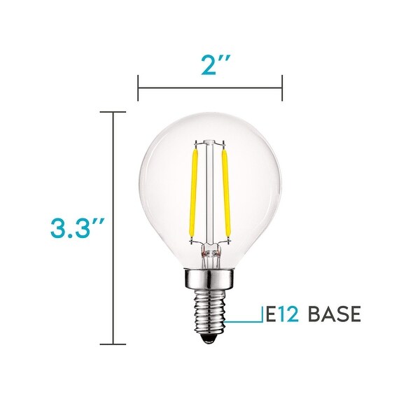 Luxrite 4W Vintage G16.5 LED Globe Bulbs Dimmable 5000K Bright White 400 Lumens E12 LED Bulb 40W Equivalent 12 Pack On Sale Bed Bath Beyond 31784543
