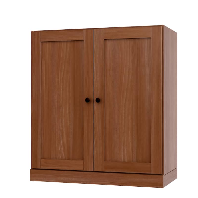 Palace Imports 100% Solid Wood 3-Shelf Bookcase with Shaker Doors and Adjustable Shelves