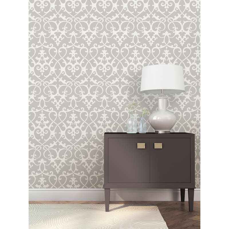 A-Street Prints Axiom Grey Ironwork Wallpaper