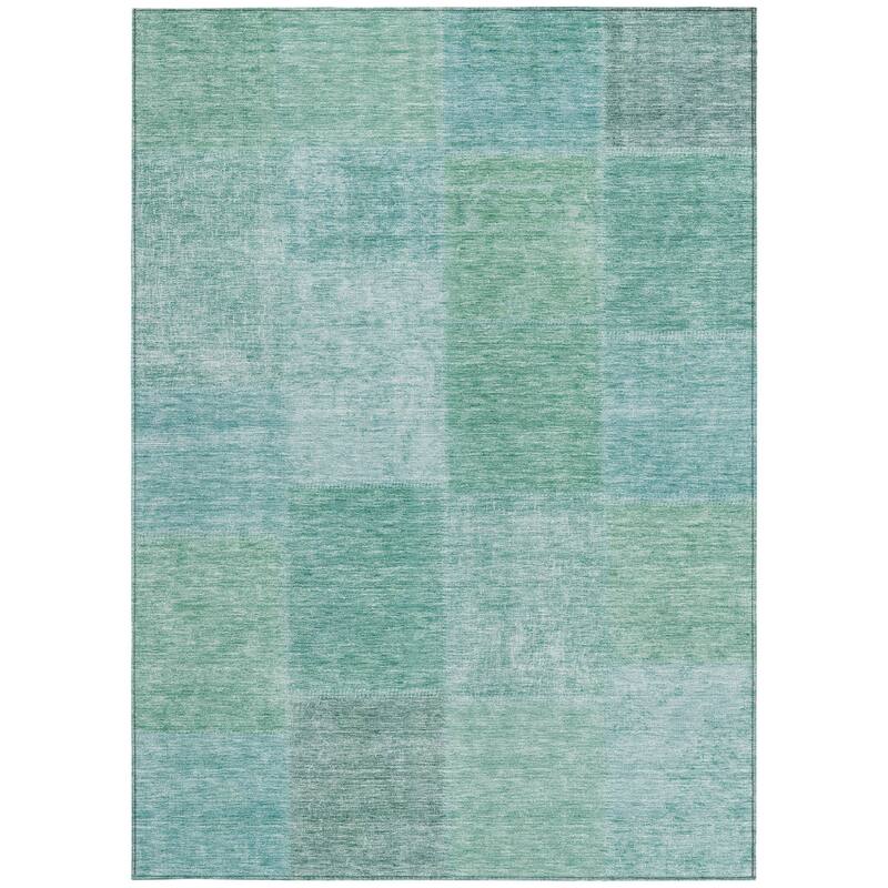 HomeRoots Patchwork Transitional Rectangle Outdoor Rug