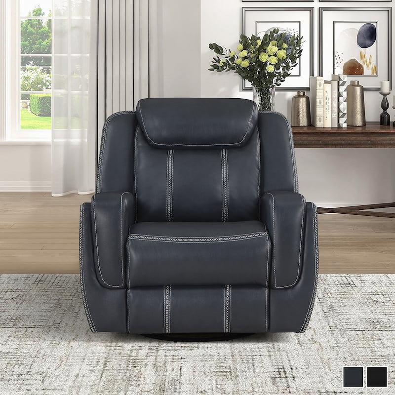 Manuel Breathable Faux Leather Swivel Glider Reclining Chair