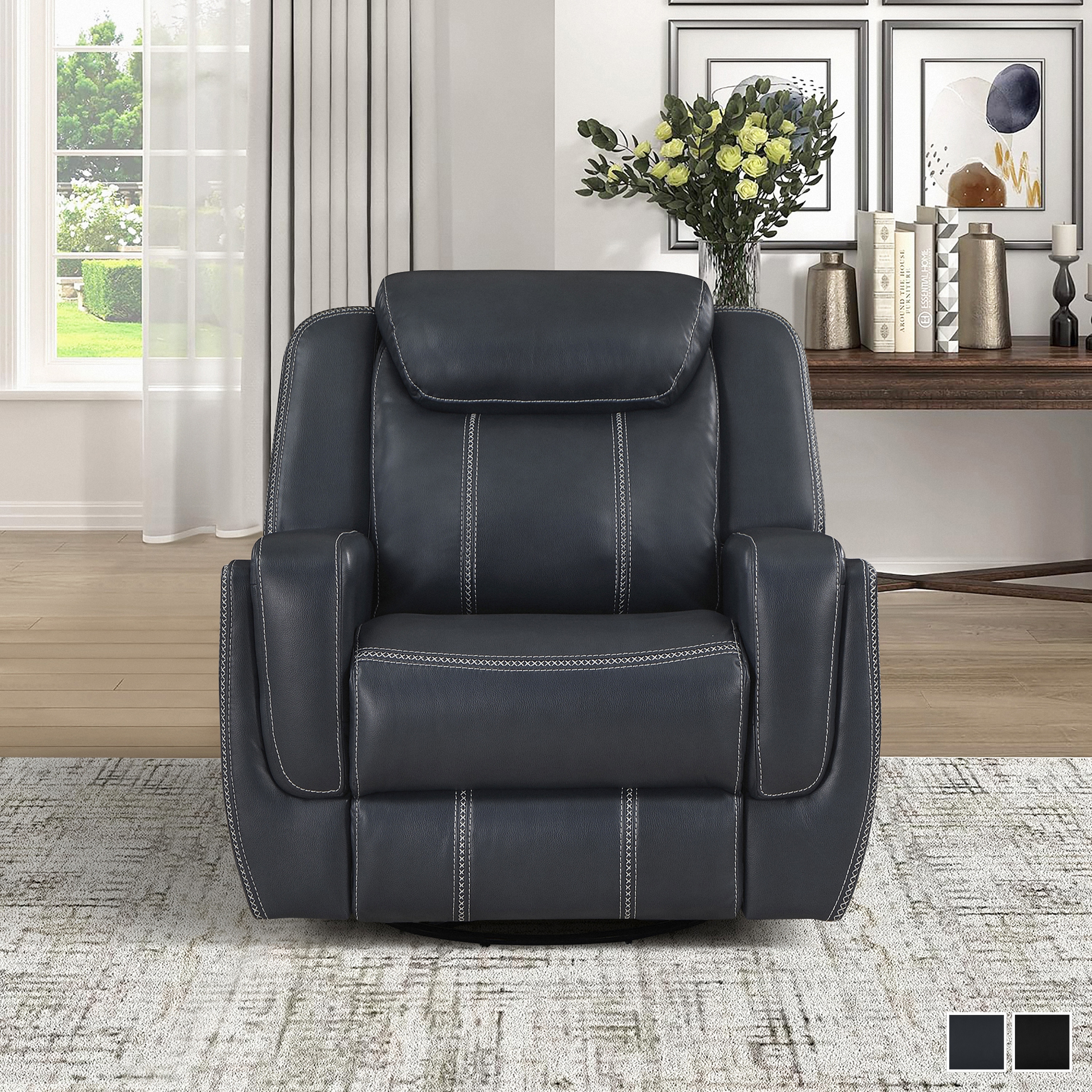 Fremont & Park Manuel Breathable Faux Leather Swivel Glider Reclining Chair