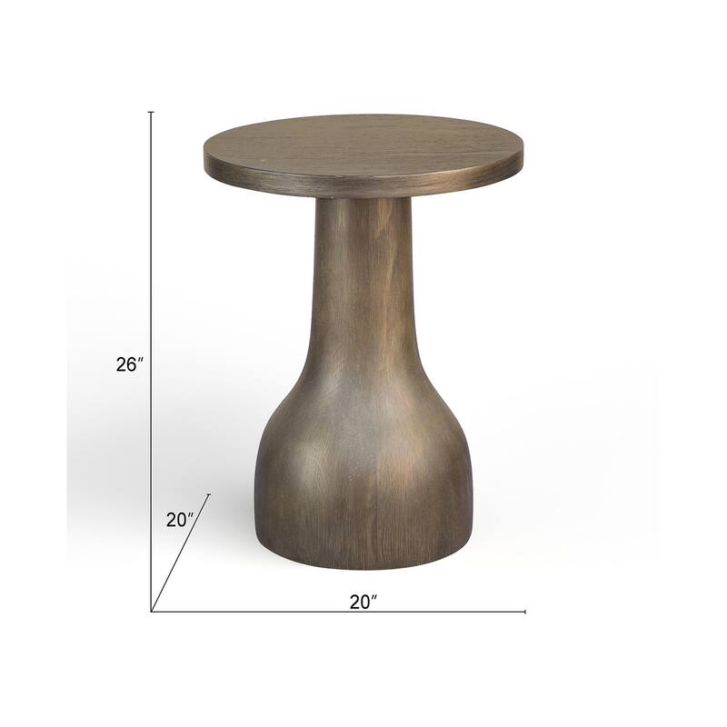 Magnussen Home Bosley Lt. Brown Porpoise Round Accent Table - 20''W x 20''D x 26''H