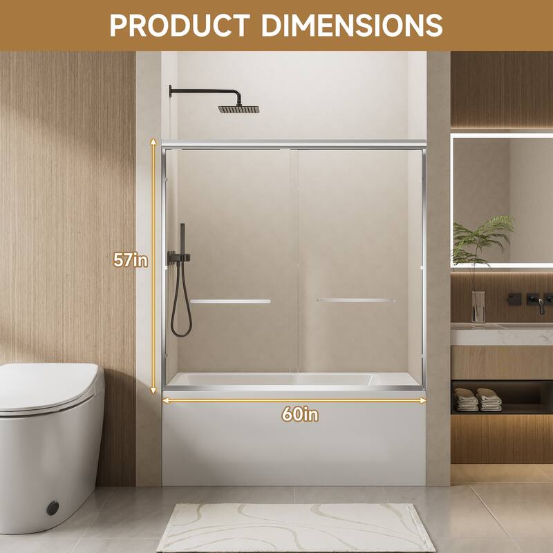 Aluminum Frame Double Sliding Shower Door