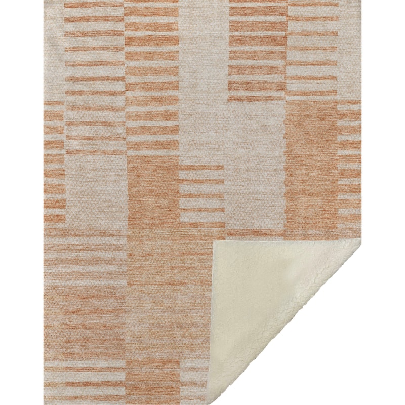 Premium Machine Washable Contemporary Sherpa Throw Blanket