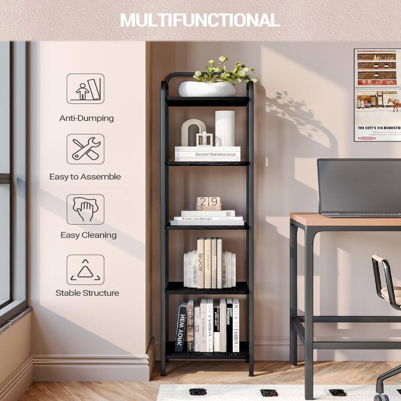 Narrow Book Shelf - 13"D x 11.8"W x 54"H