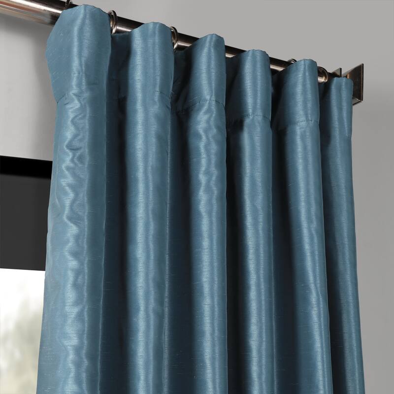 Exclusive Fabrics Blackout Textured Faux Dupioni Silk Curtains (1 Panel) - Luxurious Elegance and Superior Light Control