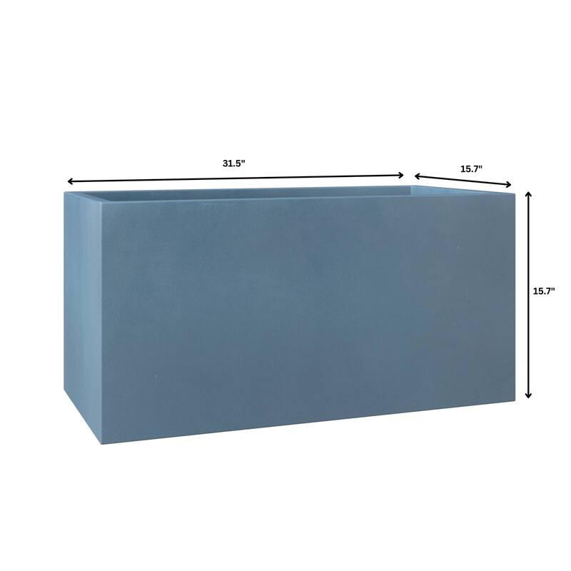Bloom Rectangular Planter in Fiberstone and MgO Clay for Indoor Outdoor