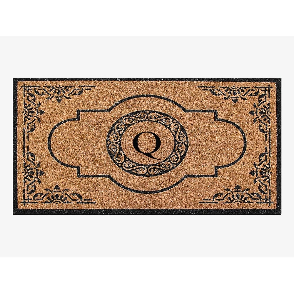 A1HC First Impression Coir and PVC backing Abrilina Hand Crafted Heavy Duty Outdoor Double Doormat 36"X72"