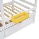 preview thumbnail 14 of 16, Twin over Twin Bunk Bed with 2 Storage Drawers,Solid Wood Playhouse Bed Frame with Window and Roof Design