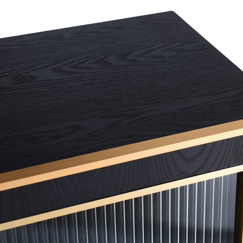 StyleCraft Aurelia 2-Door, 3-Drawer Sideboard - Ebony & Gold