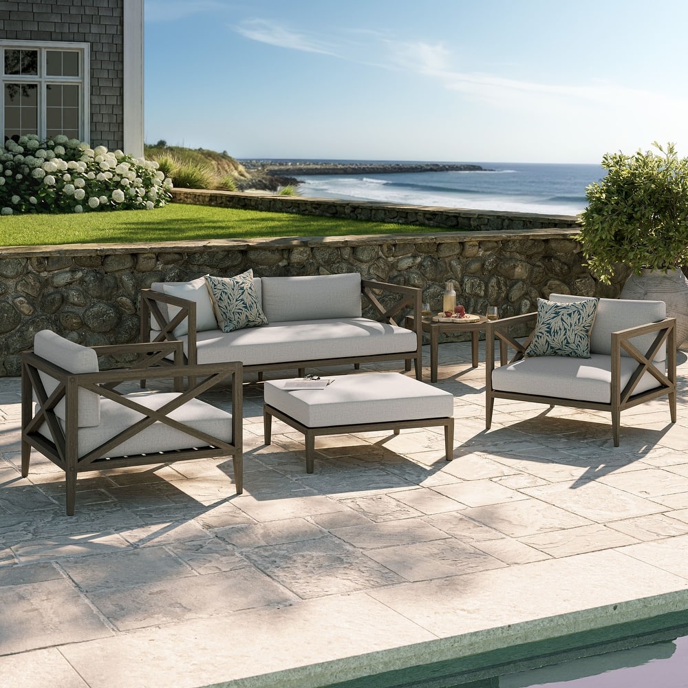 Northlake 5-Piece Outdoor Patio Teak Wood Furniture Set