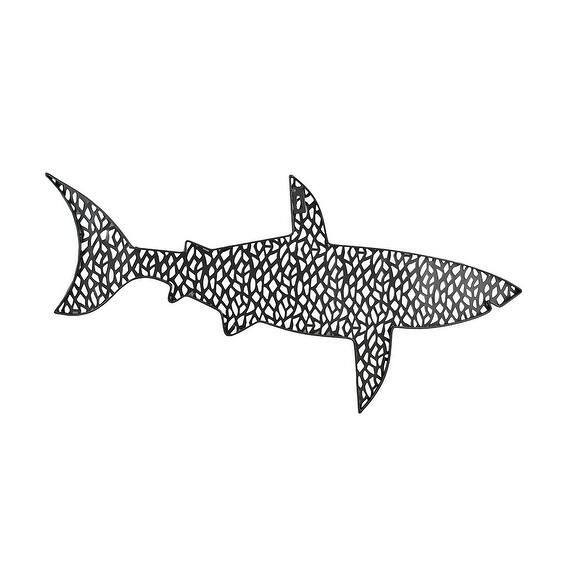 Shop 25 Inch Long Cutout Metal Shark Wall Hanging Overstock 16751321