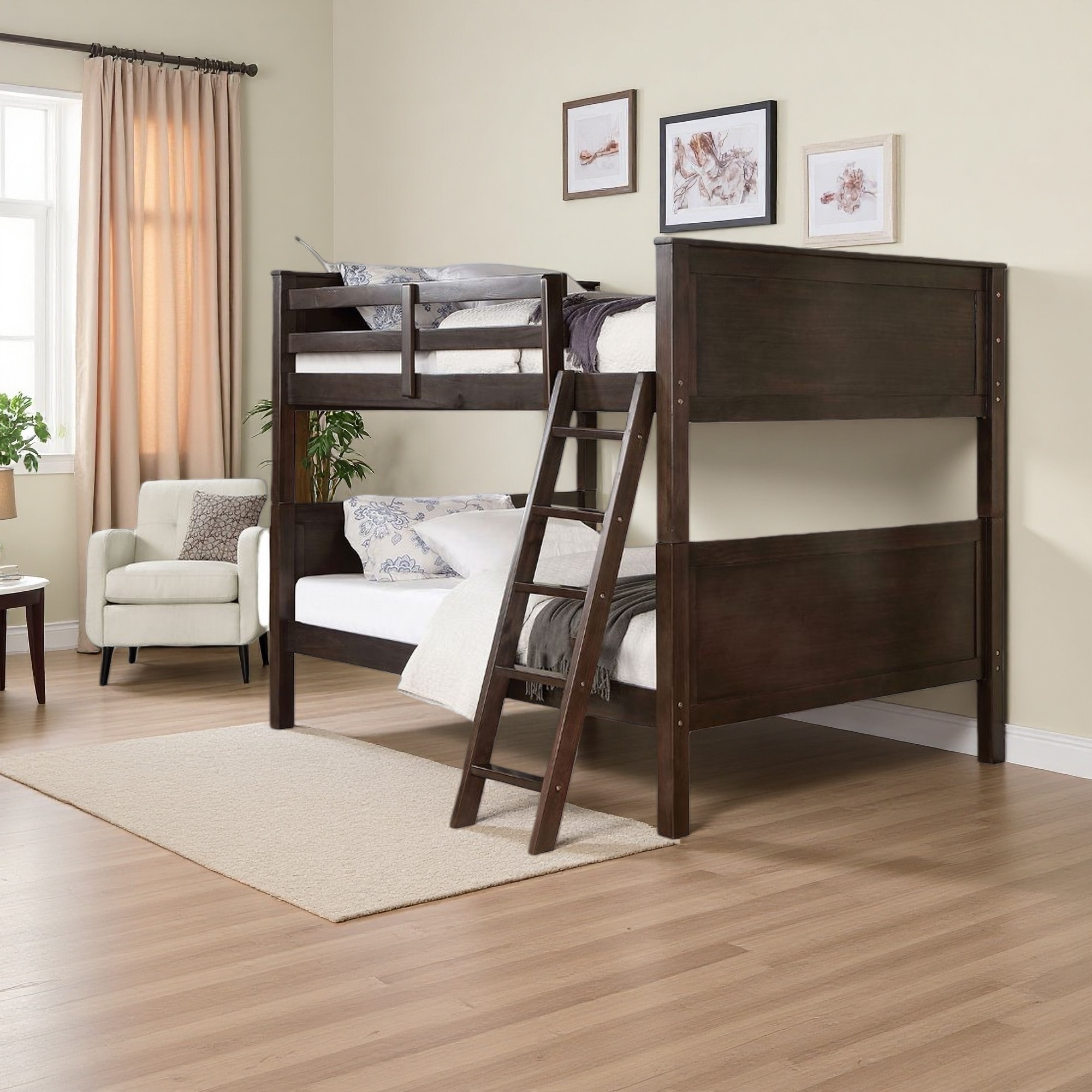 Full over Full Wood Bunk with Ladder