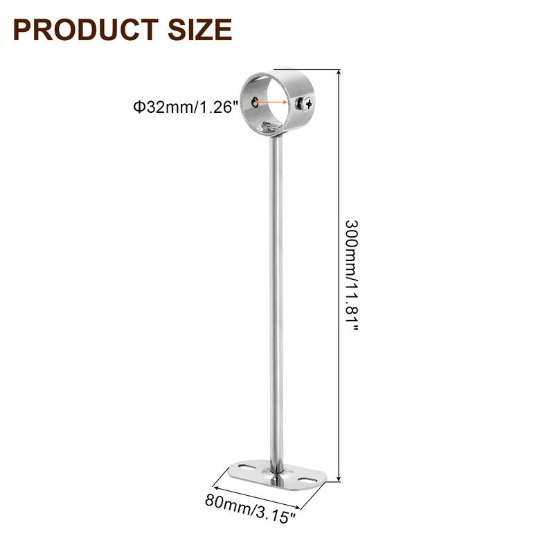 4 Set Ceiling Mount Curtain Rod Bracket - Fit 1.26",11.81"L