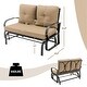 preview thumbnail 6 of 22, 2-Person Patio Glider Bench Cushioned Armrest Rocking Loveseat