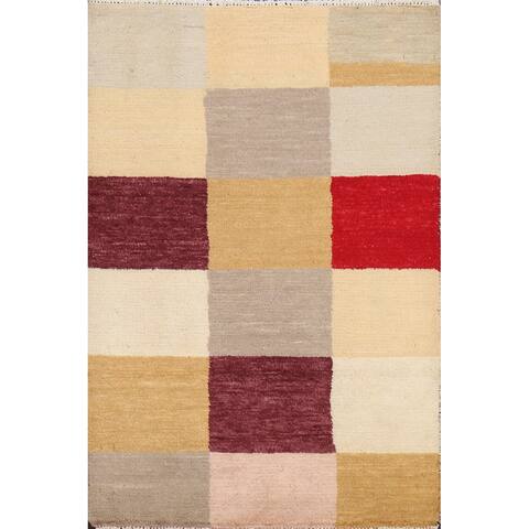 Gabbeh Kashkoli Oriental Contemporary Wool Area Rug Hand-Knotted - 2'6" x 3'8"