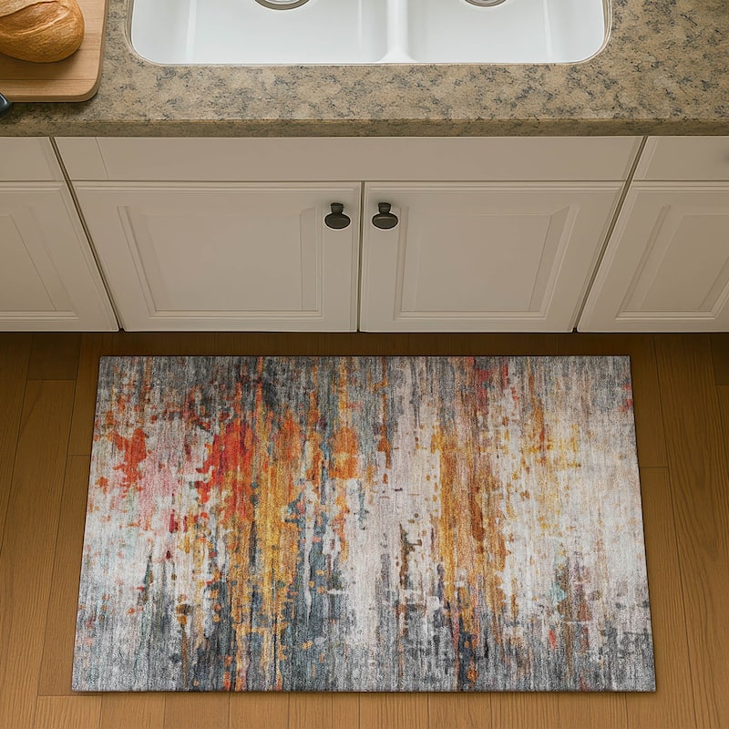 Premium Washable Super Soft Abstract Ombre Mayfield Rug - Terracotta - 1'8" x 2'6"