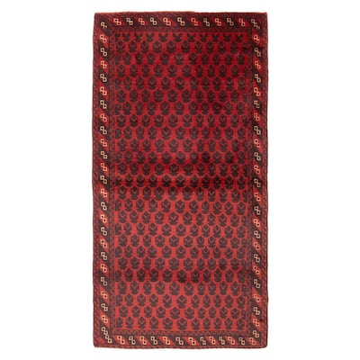 ECARPETGALLERY Hand-knotted Teimani Red Wool Rug - 3'3 x 6'5