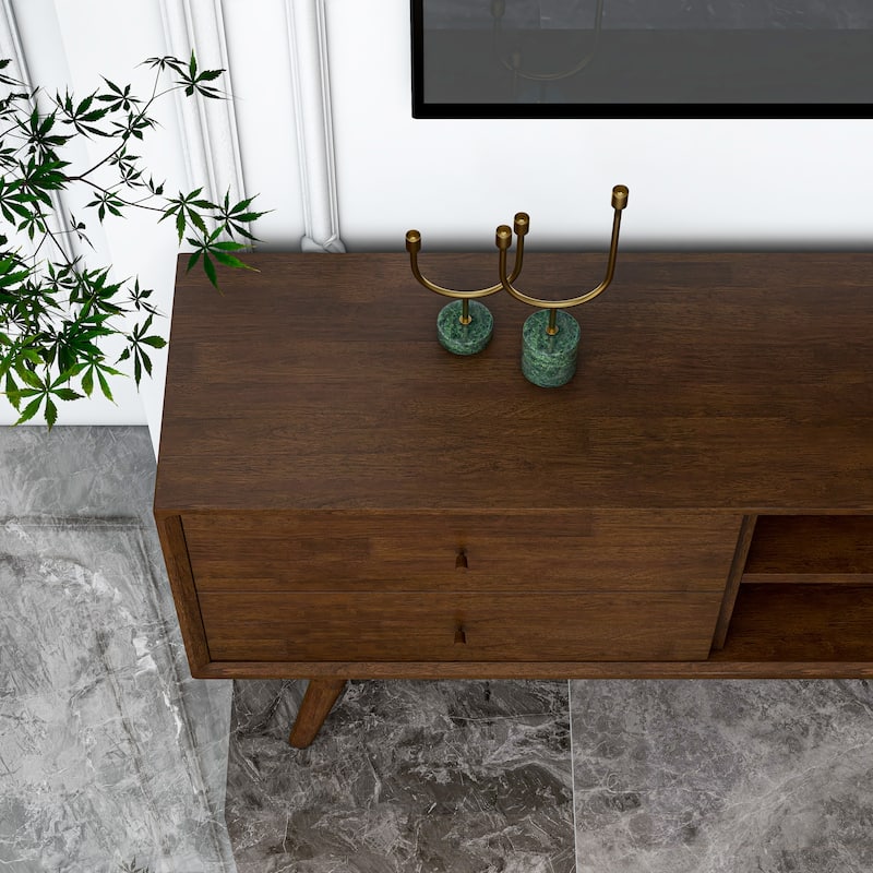 Novela Mid-Century TV Stand in Brown for TVs up to 80"
