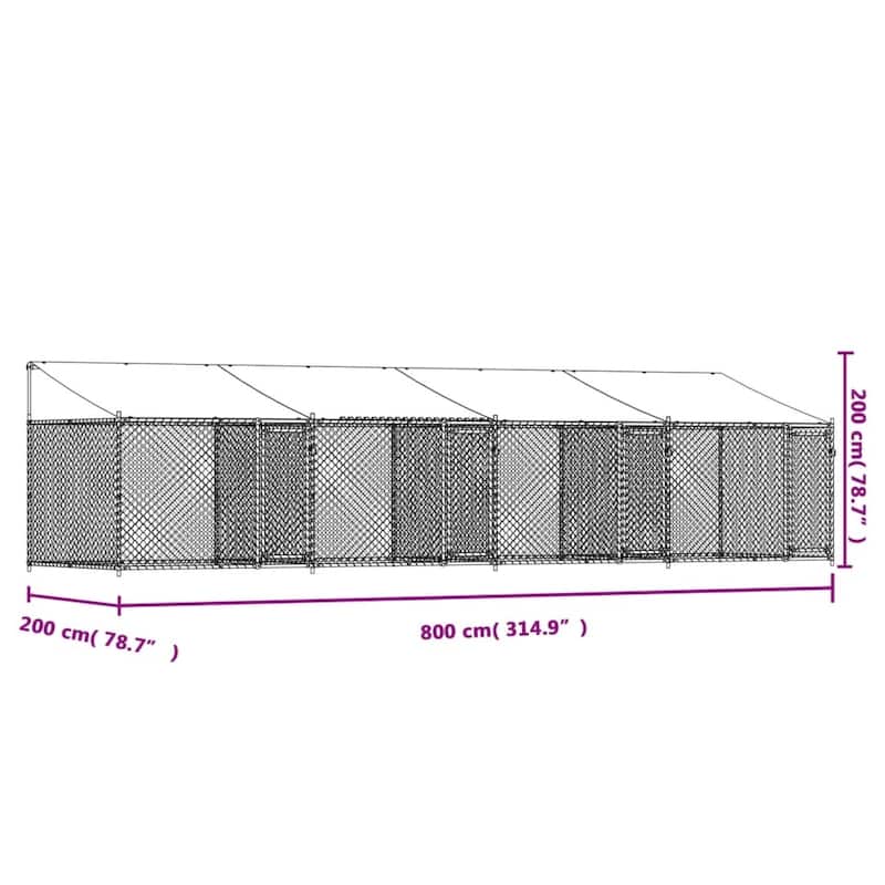 vidaXL Dog Cage Grey Galvanized Steel. Water-resistant Fabric Extra Large