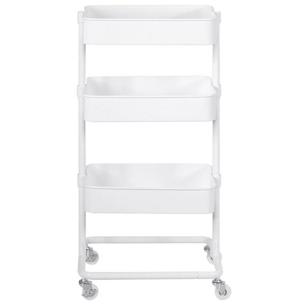 3-Tier Utility Cart with Steel Frame and Four Wheels - Costway