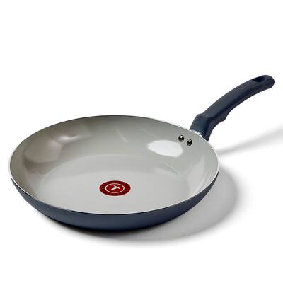 T-fal Essentials Ceramic Non-Stick Cookware, 12 inch Frypan, Midnight Blue
