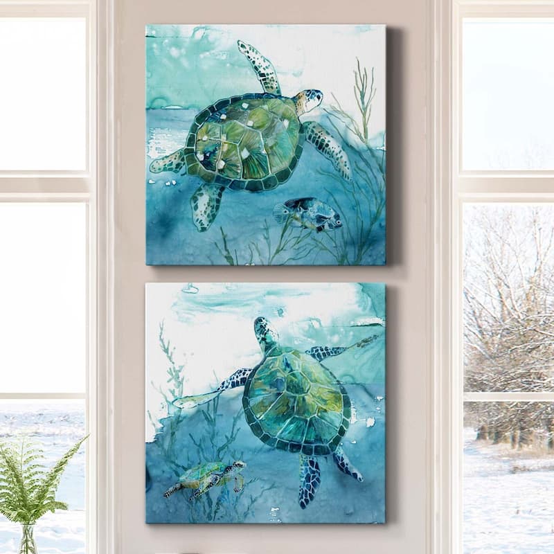 Delray Sea Turtle I-Premium Gallery Wrapped Canvas - Ready to Hang