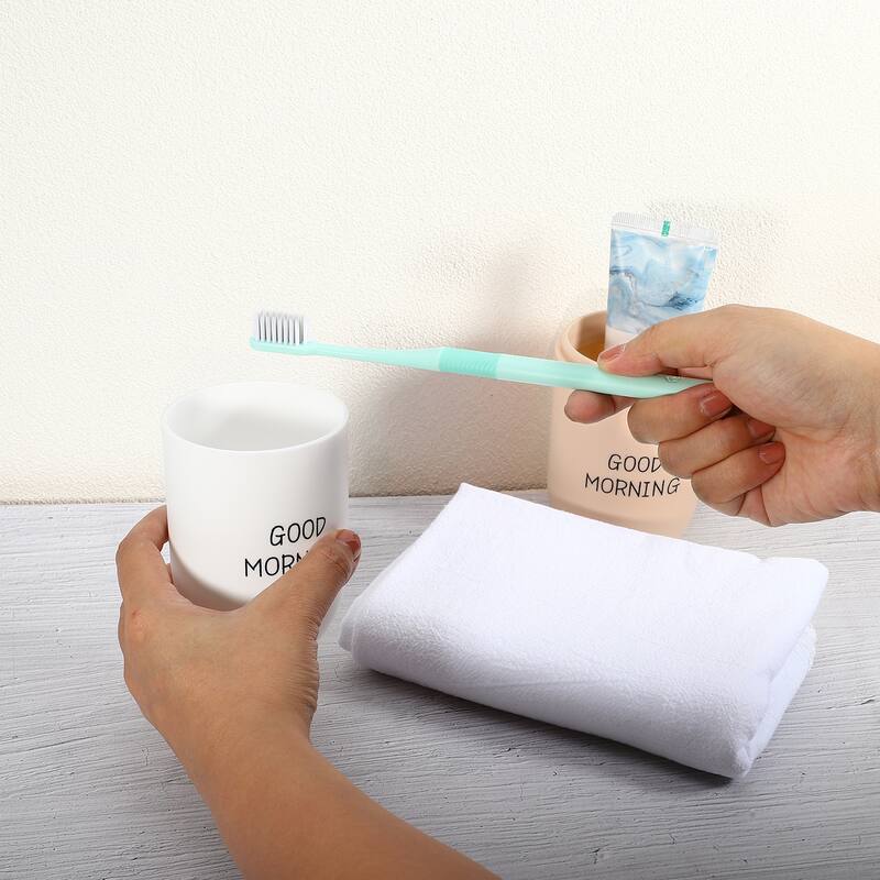 Toothbrush Travel Case, Plastic, Lightweight Traveling Toothbrush Holders Case, 7.87"x2.87" - White, Pink
