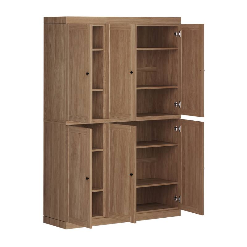 Palace Imports Premium 100% Solid European Oak Hardwood Modular Dining Room Cabinet with Shaker Doors - 48" Wide, 71.5" Tall