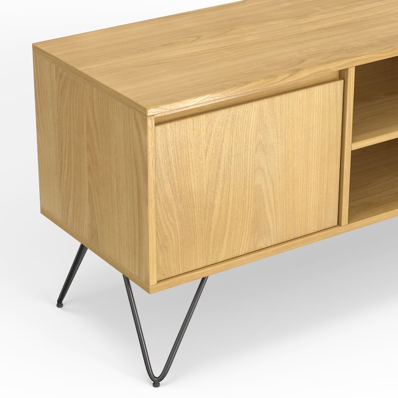 WYNDENHALL Moreno 60 inch Wide Industrial TV Media Stand For TVs up to 65 inches - 60"w x 18"d x 25" h