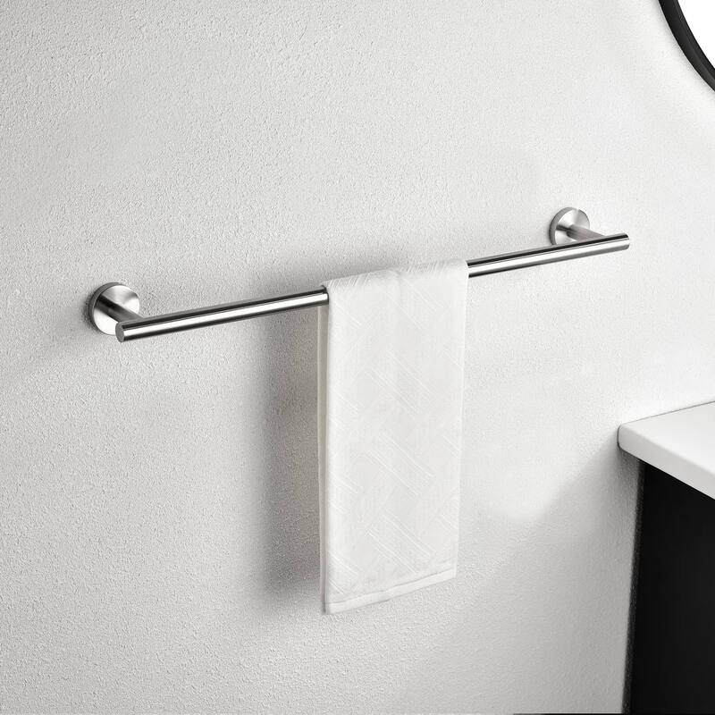 6-Piece Bathroom Hardware Set 23'' Bathroom Towel Bar Toilet Paper Holder Towel Ring Robe Hooks Stainless Steel Accessories Set