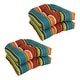 preview thumbnail 18 of 23, 19-inch Rounded Back Indoor/Outdoor Chair Cushions (Set of 4) - 19" x 19" Westport Teal