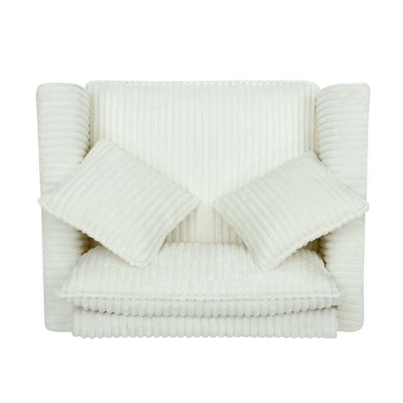 Lazy Sofa Chair Corduroy Accent Chair Deep Seat Upholstered Lounge Chair