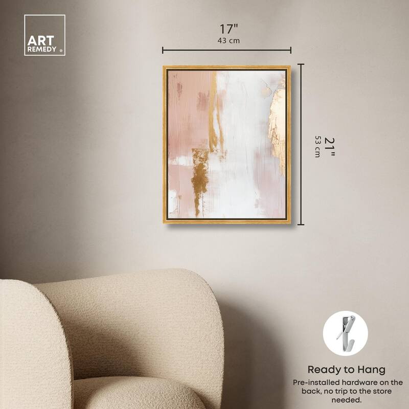 Golden Glow on Pink Canvas by Art Remedy