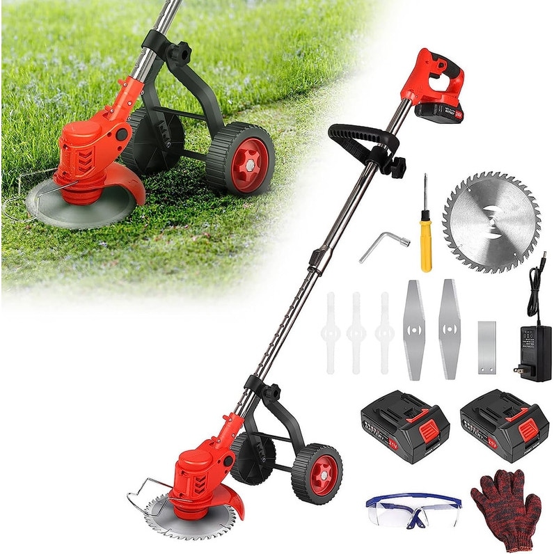  Cordless String Trimmer and Edger,15 String Trimmer Grass  Trimmer,Adjustable Pole Length,2.0Ah Battery and Charger Included,Weed  Wacker Battery Operated for Garden and Yard : Patio, Lawn & Garden