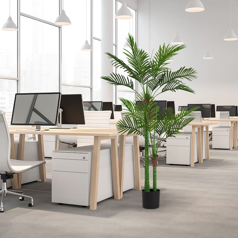 GDFStudio - Meridian 5.9FT Faux Fig Leaf Tree in Eco-Friendly Simulated Foliage