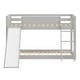 preview thumbnail 2 of 16, Grey Twin Over Twin Bunk Bed with Slide, Stairs, and Safety Guardrails