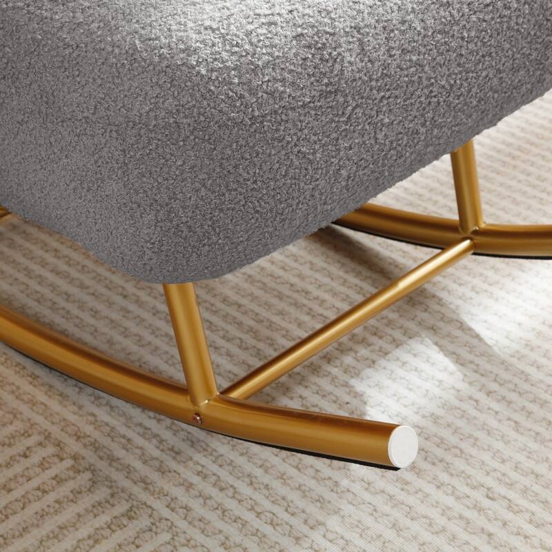 Rocking Chair with Gold Metal Frame