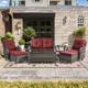 Option Grey Wicker Red Cushion