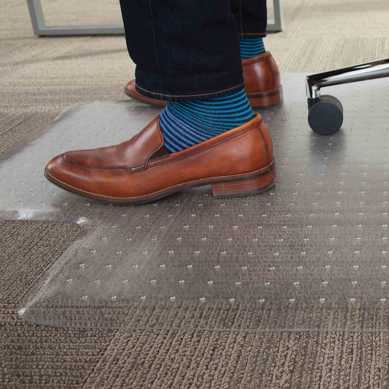 D&W PVC Studded Office Chair Mat for Standard Carpet Pile