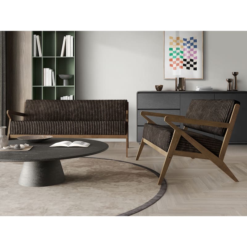 CraftPorch Chic Modern Velvet 2-Piece Upholstered Living Room Set