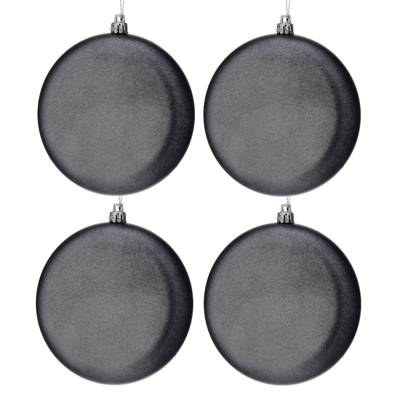 120mm Shatterproof Plastic Matt Round Disk Ornament Set of 4