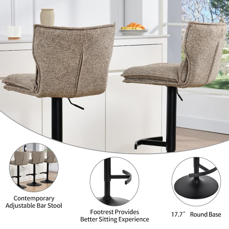 Swivel Adjustable Height with Armless Bar Stools