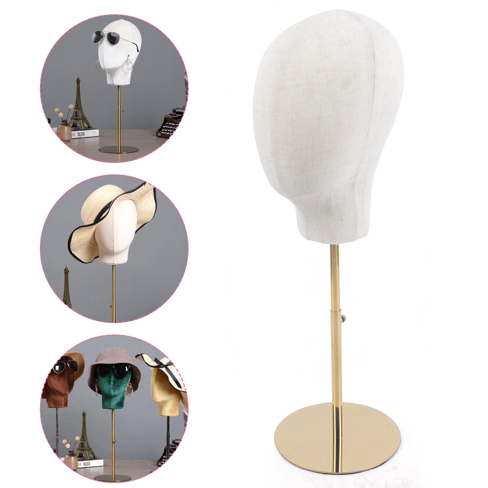 Faceless Head Hat Holder Display with Detachable Wood Stand Hat